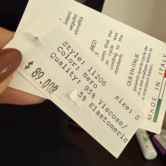 NWTS Bluana made in Italy Elegant Black, Lace Back lingerie, calf length, sz S - Picture 9 of 11